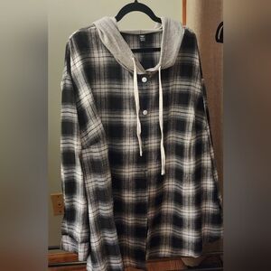 3/$12 Or $5 Each                        Black and White Plaid Blouse